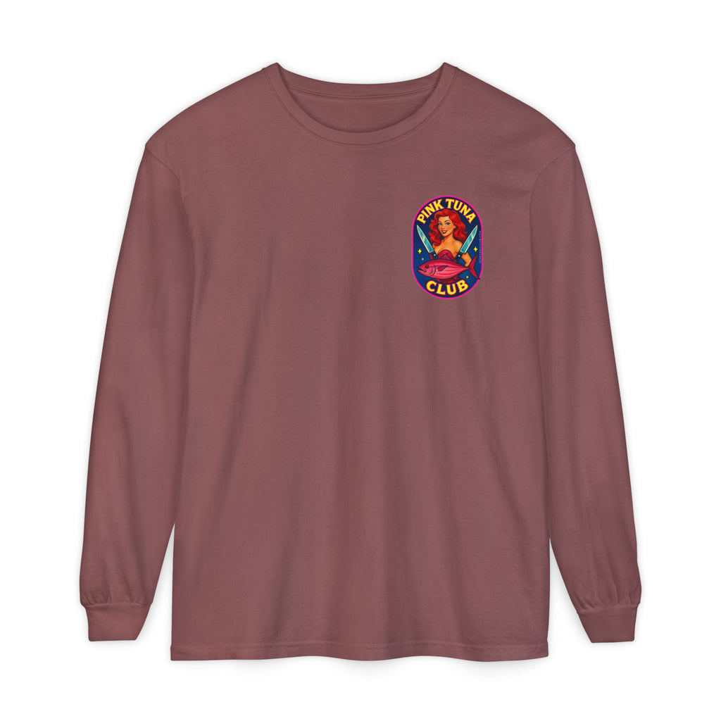 Pink Tuna Club Long Sleeve Tee.  Unisex
