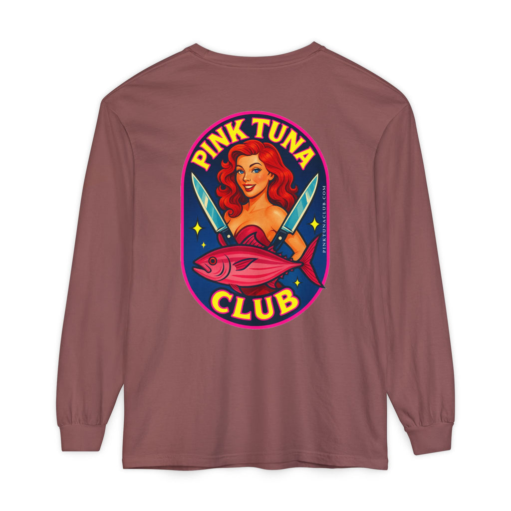 Pink Tuna Club Long Sleeve Tee.  Unisex