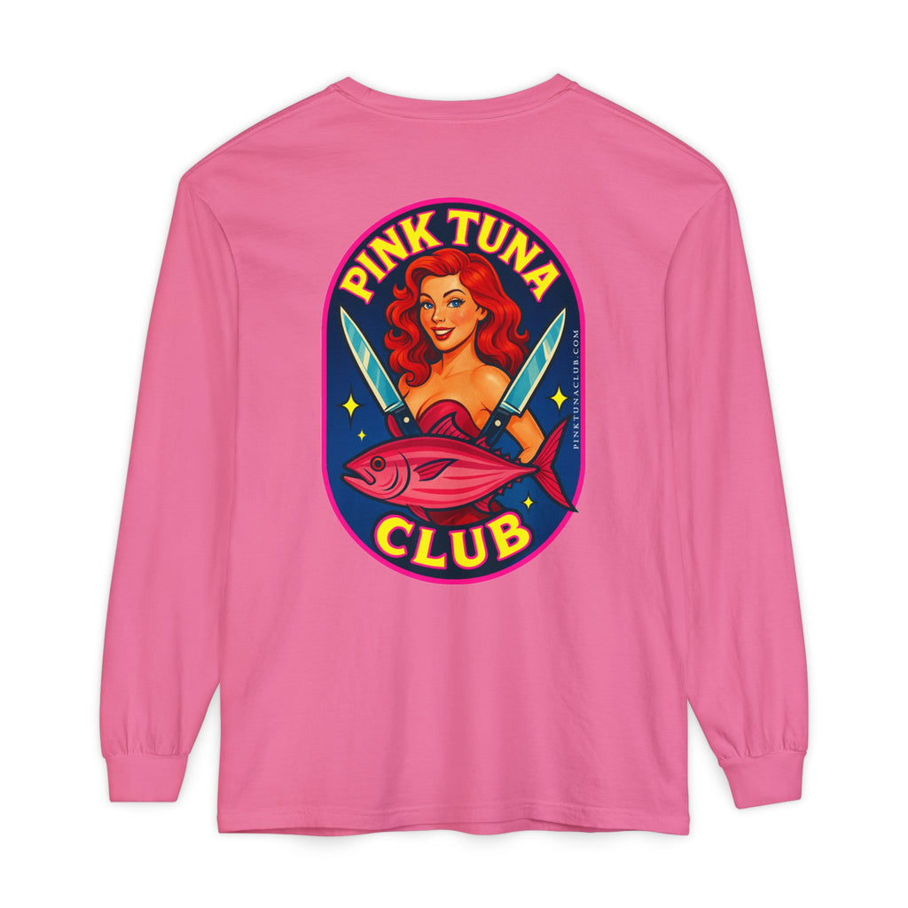 Pink Tuna Club Long Sleeve Tee.  Unisex