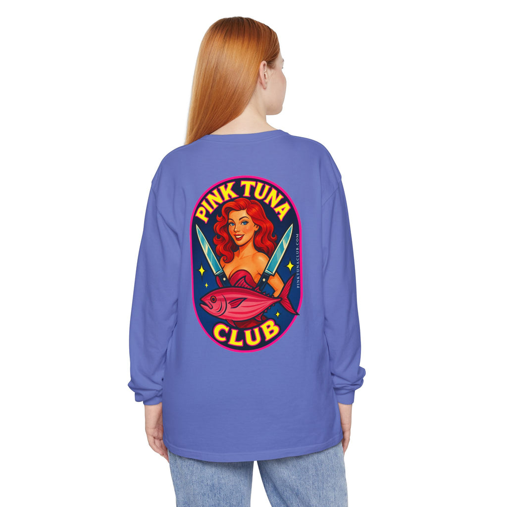 Pink Tuna Club Long Sleeve Tee.  Unisex