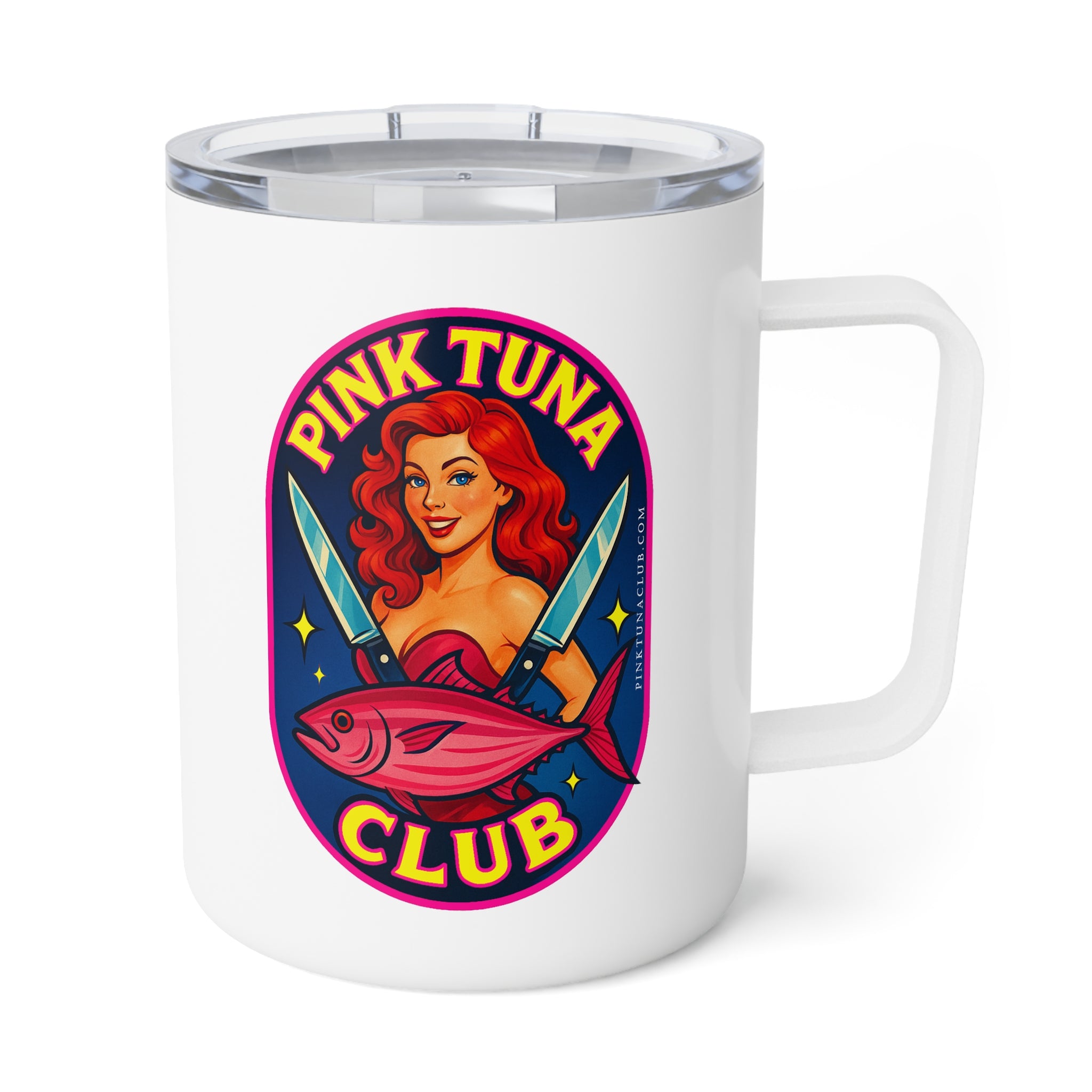 10oz Insulated Coffee Mug — Pink Tuna Club/Trident-G