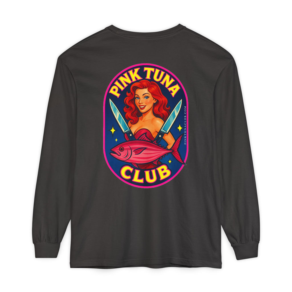 Pink Tuna Club Long Sleeve Tee.  Unisex