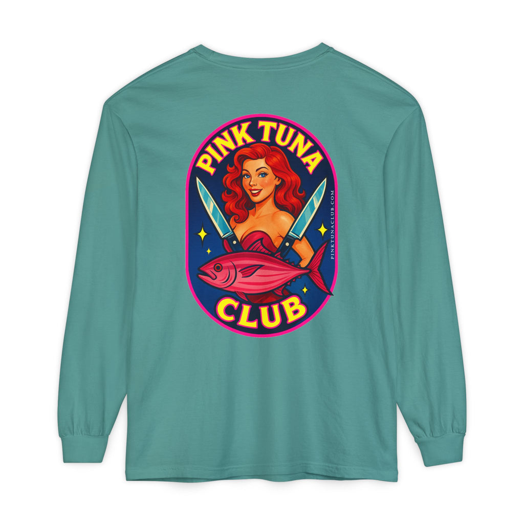 Pink Tuna Club Long Sleeve Tee.  Unisex