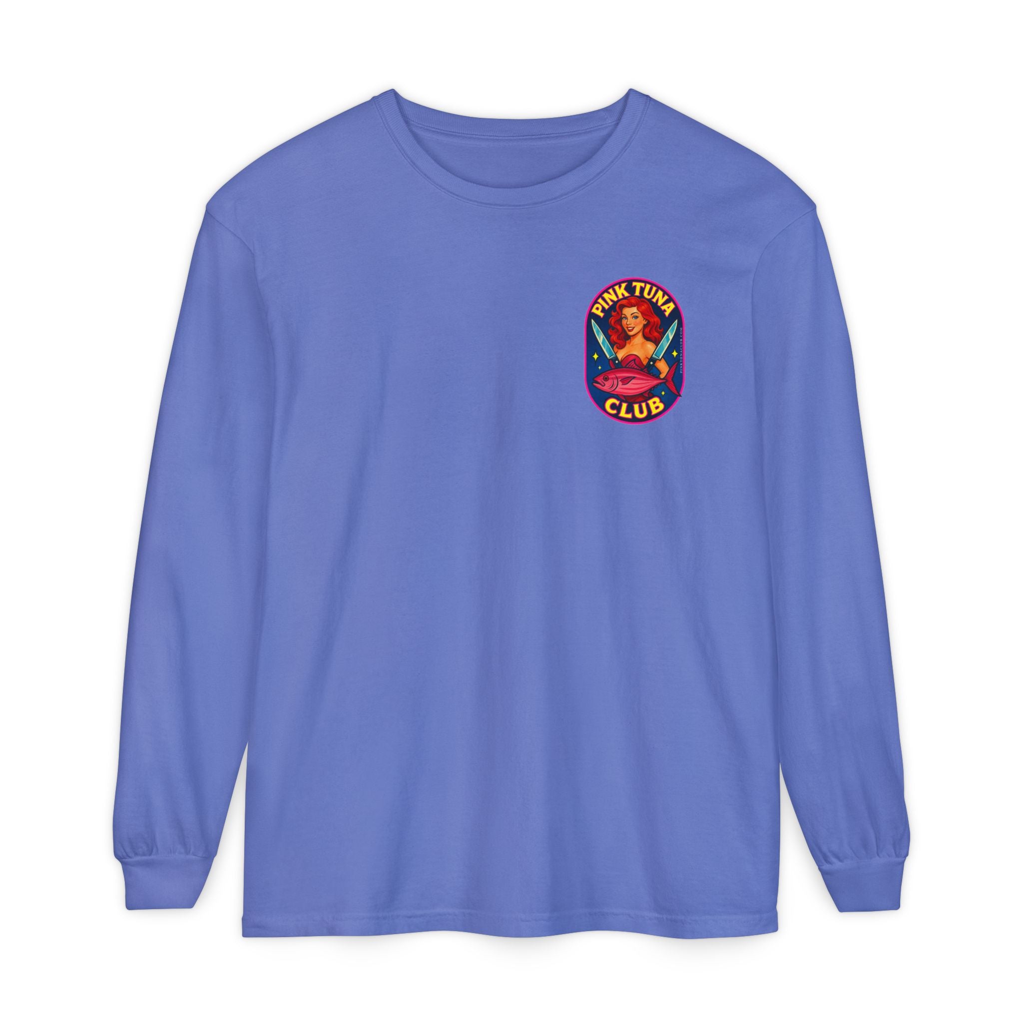 Pink Tuna Club Long Sleeve Tee.  Unisex