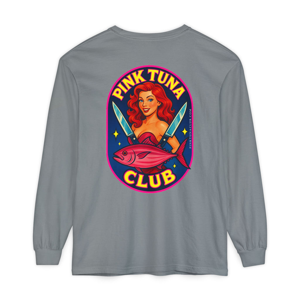 Pink Tuna Club Long Sleeve Tee.  Unisex