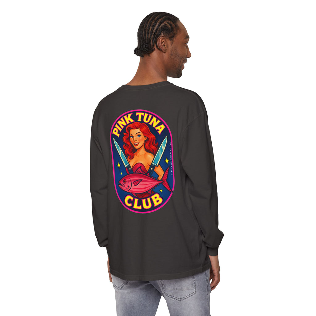 Pink Tuna Club Long Sleeve Tee.  Unisex