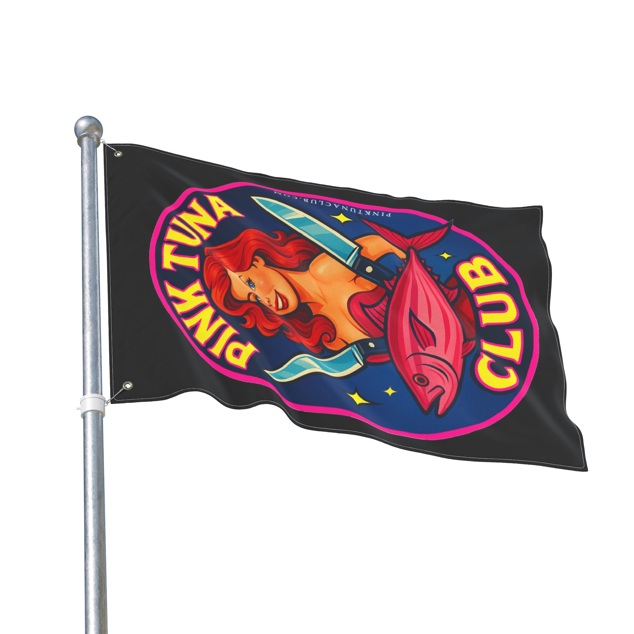 Double-Sided Flag — Pink Tuna Club