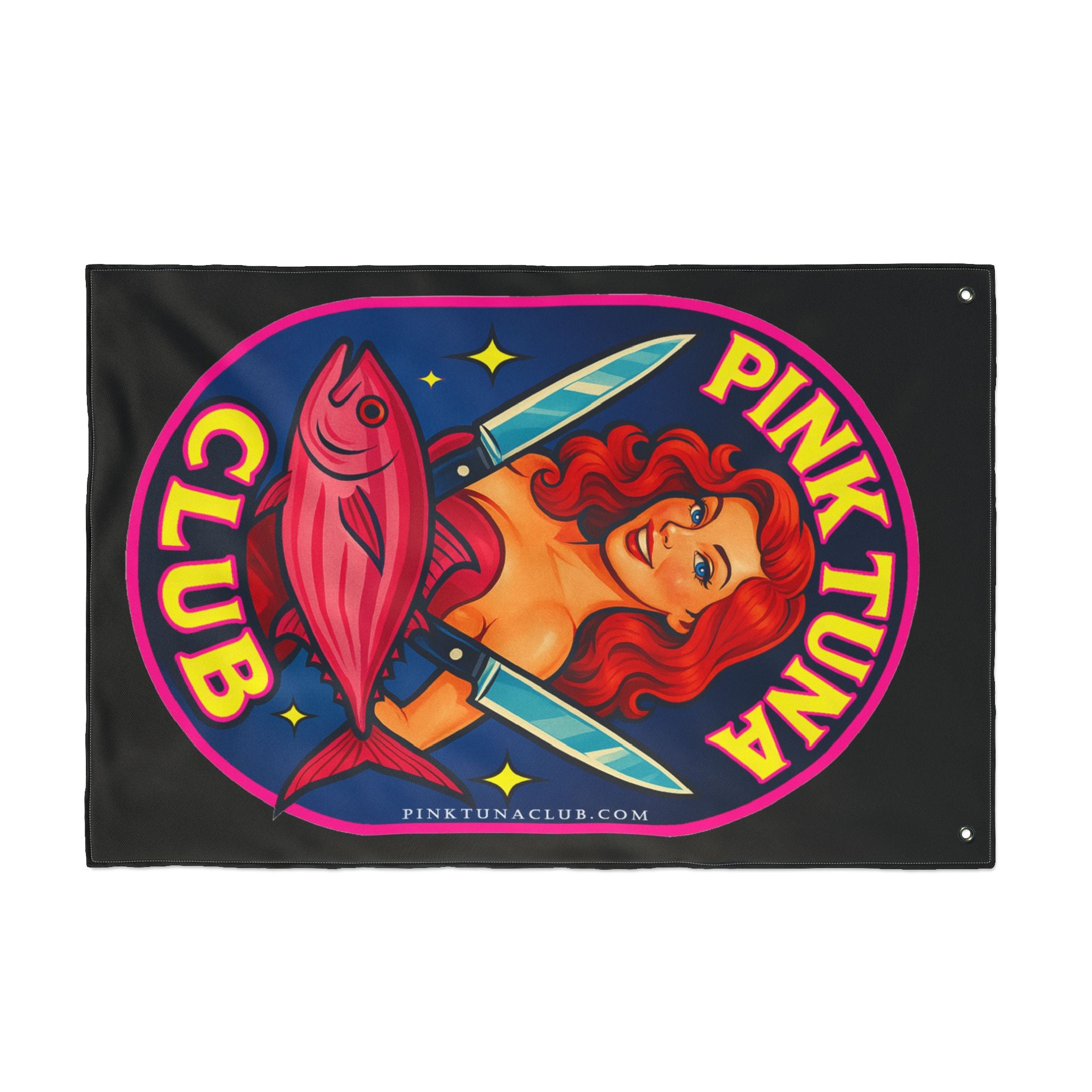 Double-Sided Flag — Pink Tuna Club