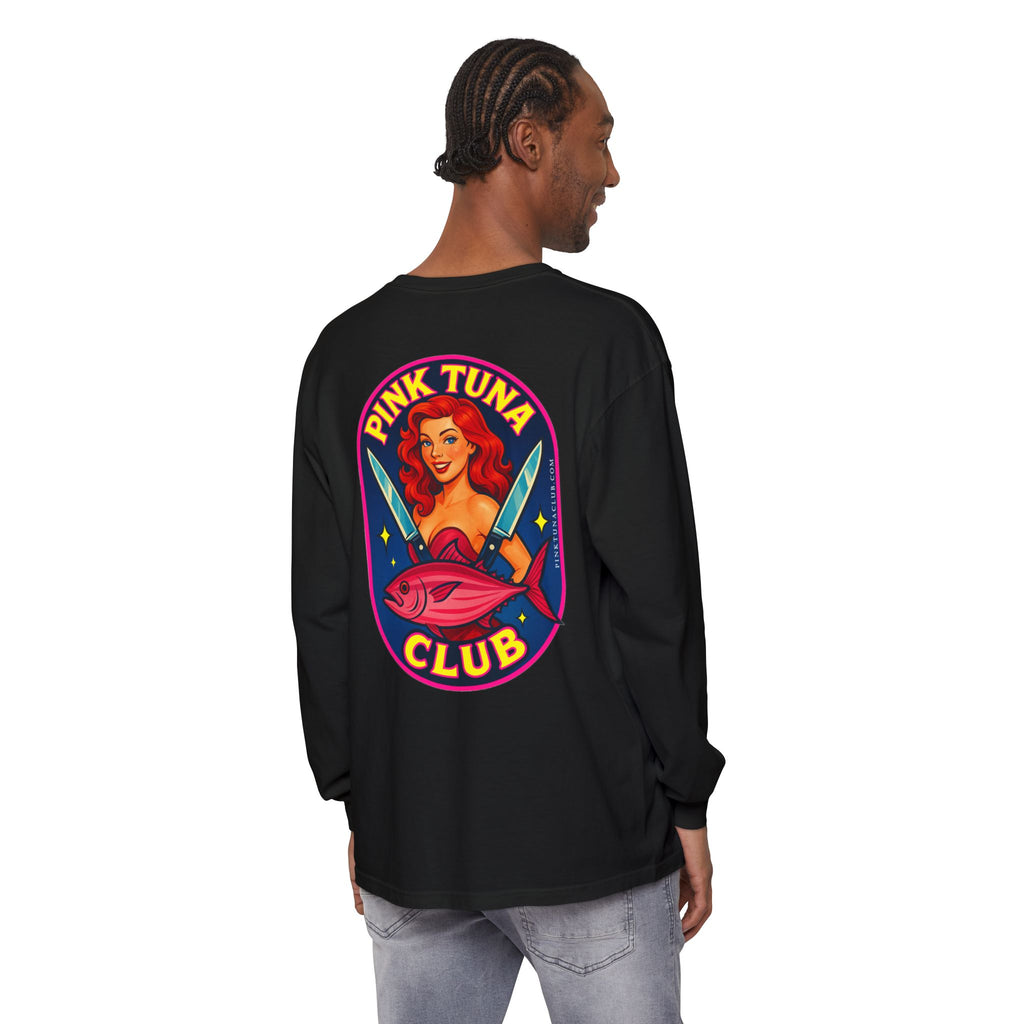 Pink Tuna Club Long Sleeve Tee.  Unisex