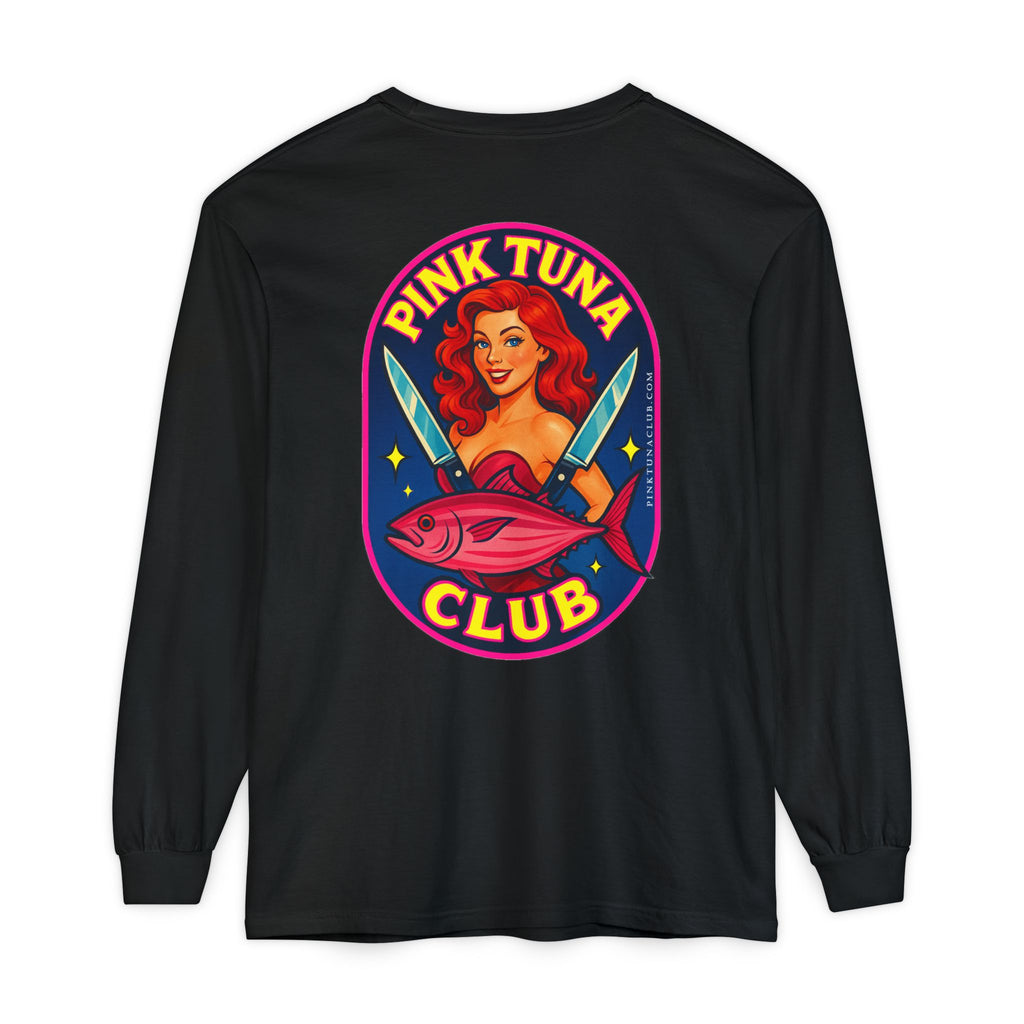 Pink Tuna Club Long Sleeve Tee.  Unisex