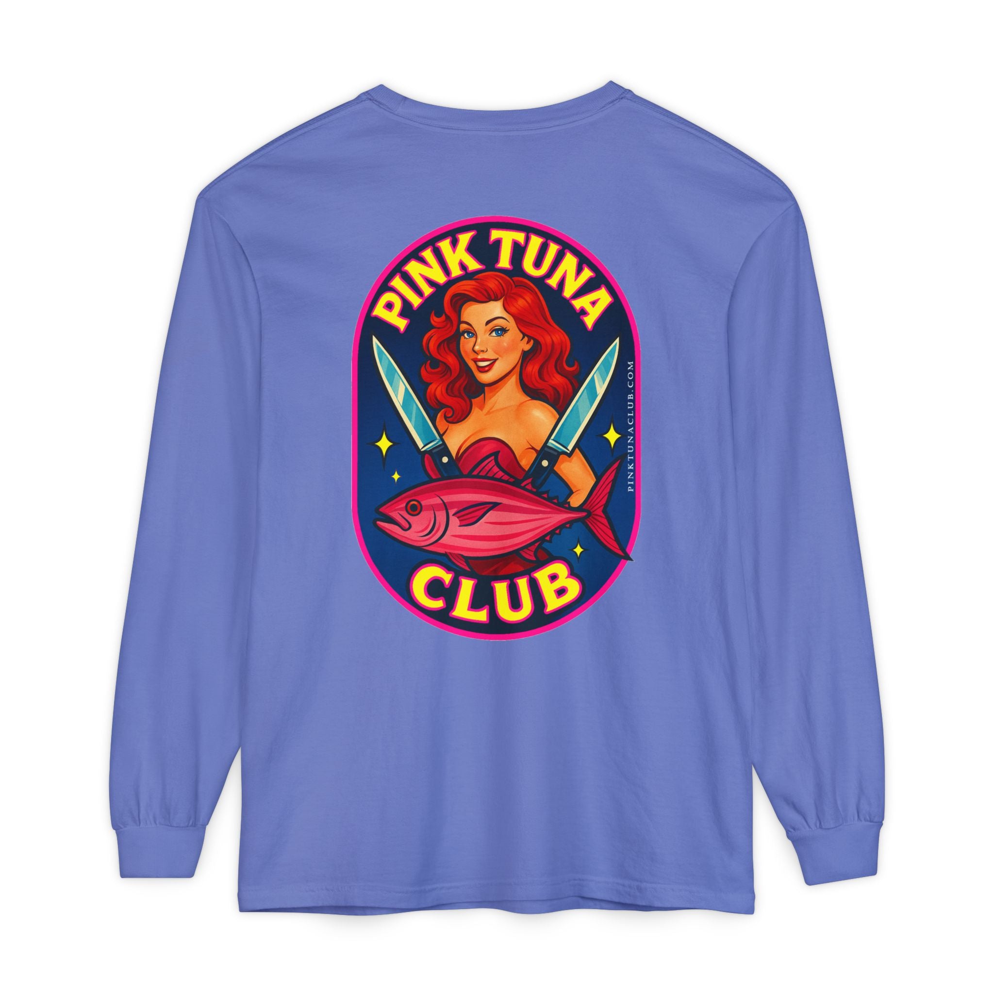 Pink Tuna Club Long Sleeve Tee.  Unisex