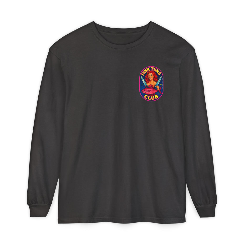 Pink Tuna Club Long Sleeve Tee.  Unisex