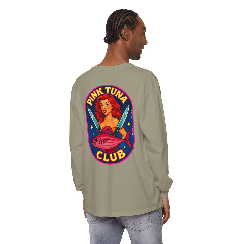 Pink Tuna Club Long Sleeve Tee.  Unisex