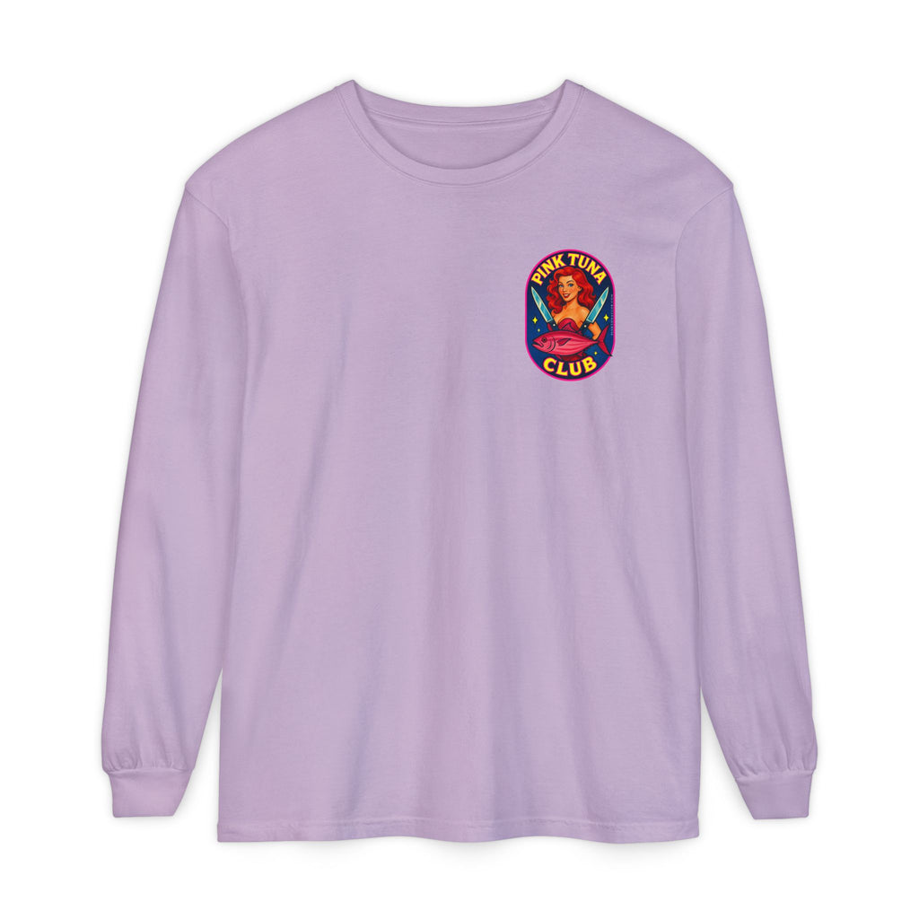 Pink Tuna Club Long Sleeve Tee.  Unisex