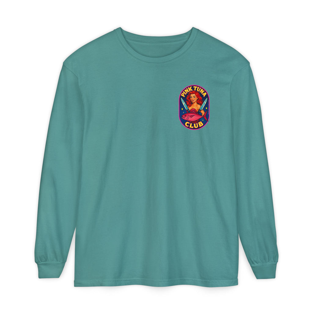 Pink Tuna Club Long Sleeve Tee.  Unisex