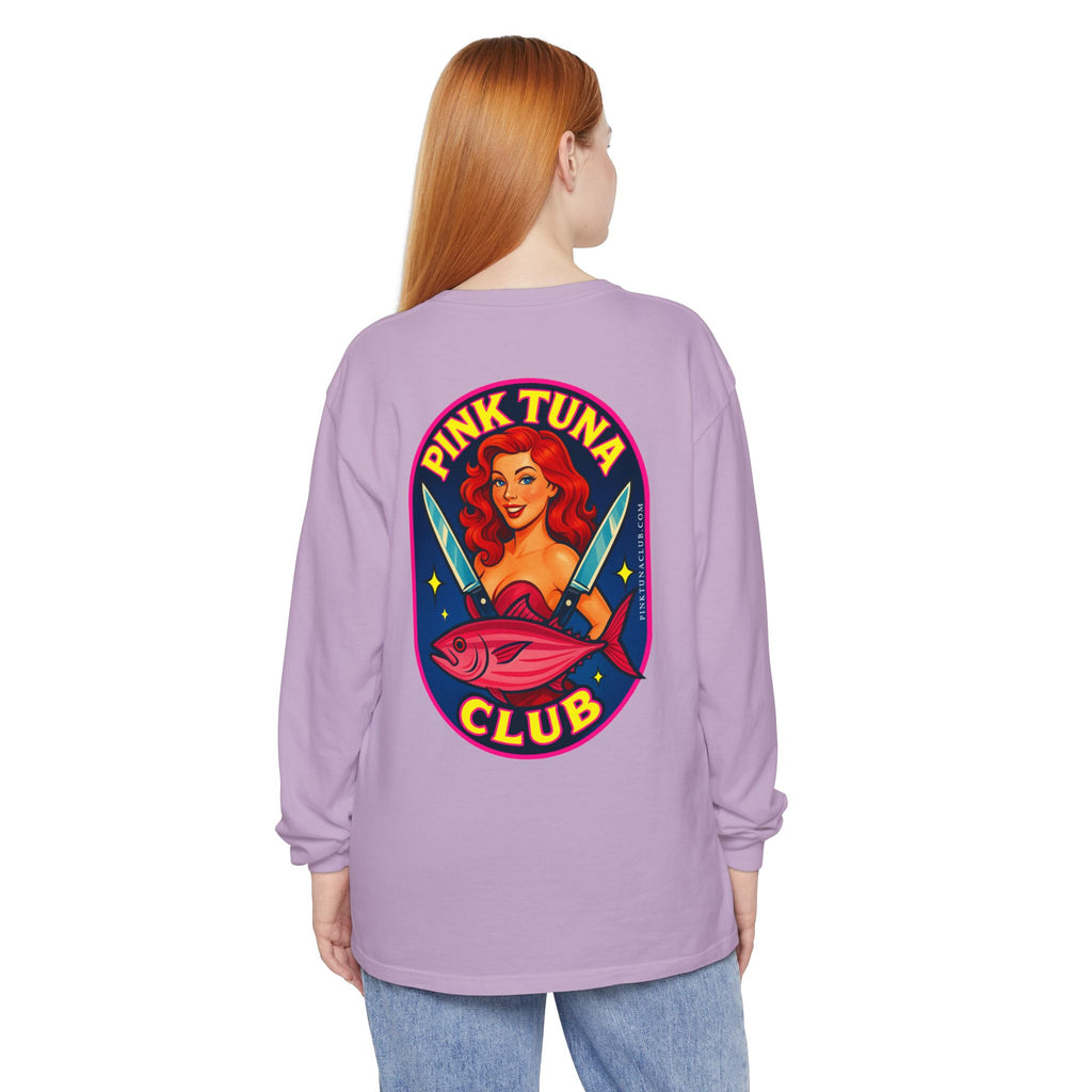 Pink Tuna Club Long Sleeve Tee.  Unisex