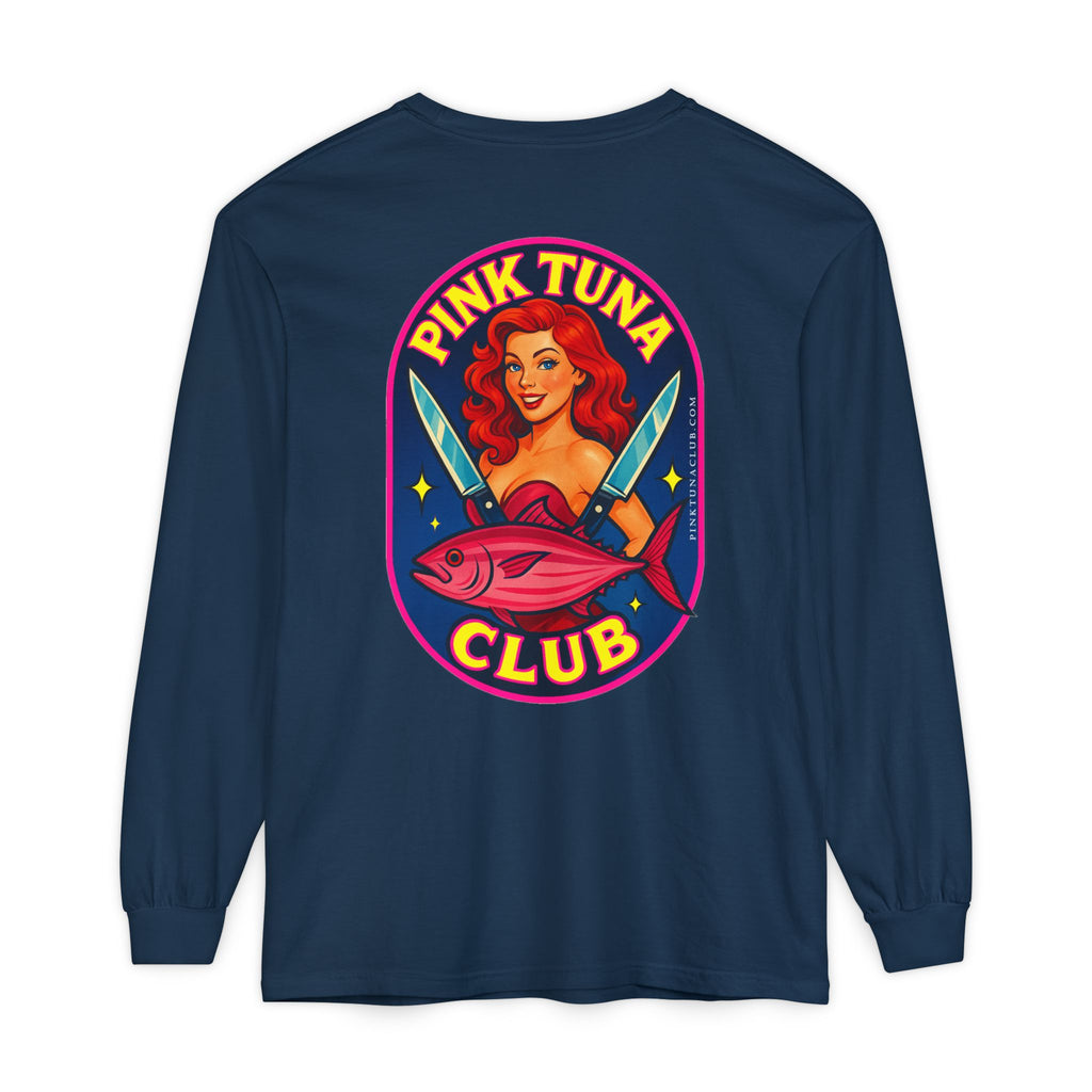 Pink Tuna Club Long Sleeve Tee.  Unisex